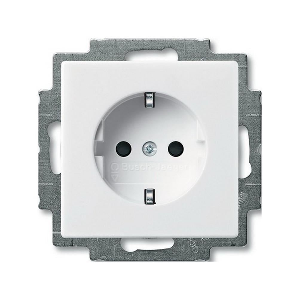 Розетка ABB Basic 55 1-ная с заземлением Белый (2CKA002011A3855)