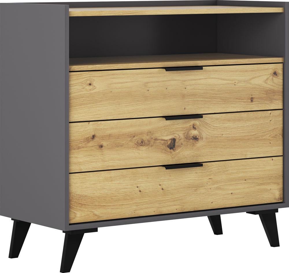 Комод Камила с 3 ящиками Графит (000-000-603)