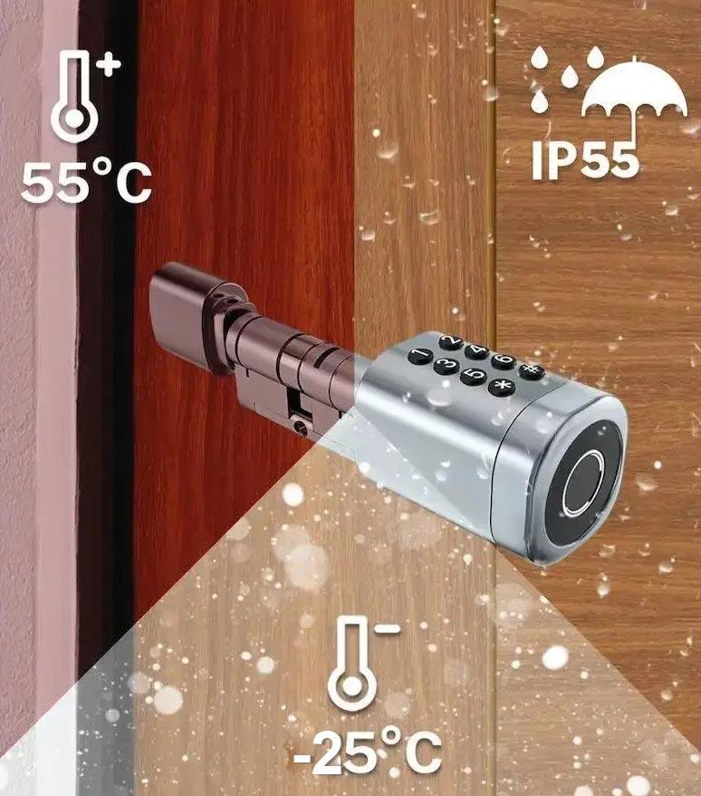 Замок дверний біометричний розумний SEVEN LOCK SL-7774BF циліндр 35-90 мм Black (2149531960) - фото 5 Замок дверний біометричний розумний SEVEN LOCK SL-7774BF циліндр 35-90 мм Black (2149531960) - фото 5