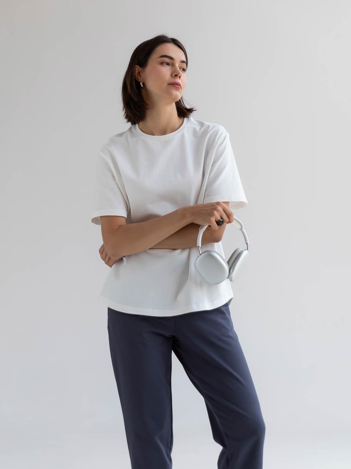 Футболка жіноча вільна FROMUS S Білий (2642-17) - фото 2 Футболка жіноча вільна FROMUS S Білий (2642-17) - фото 2