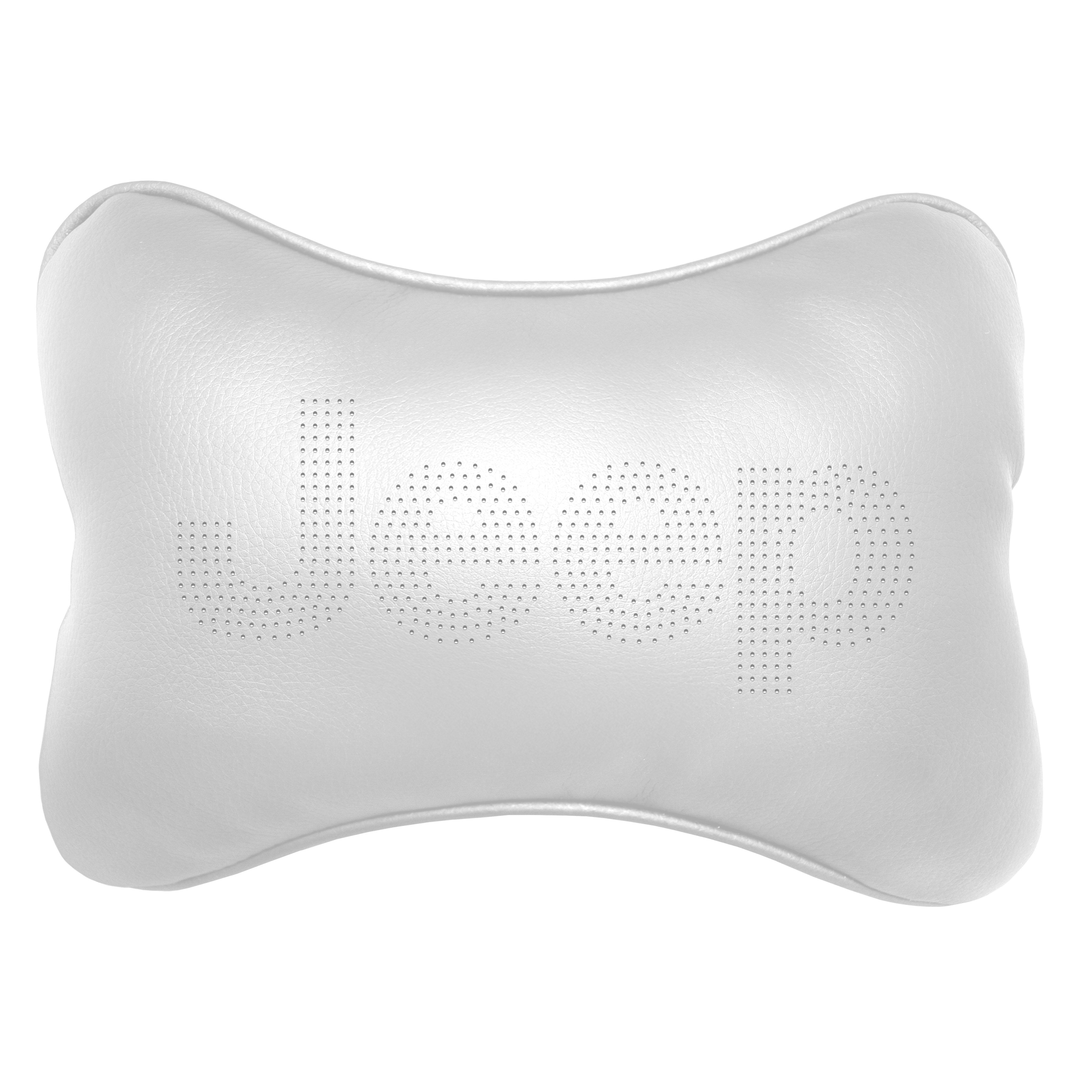 Подушка автомобільна Avtolife Jeep для шиї з екошкіри Білий (AVT-LWH-15) - фото 1