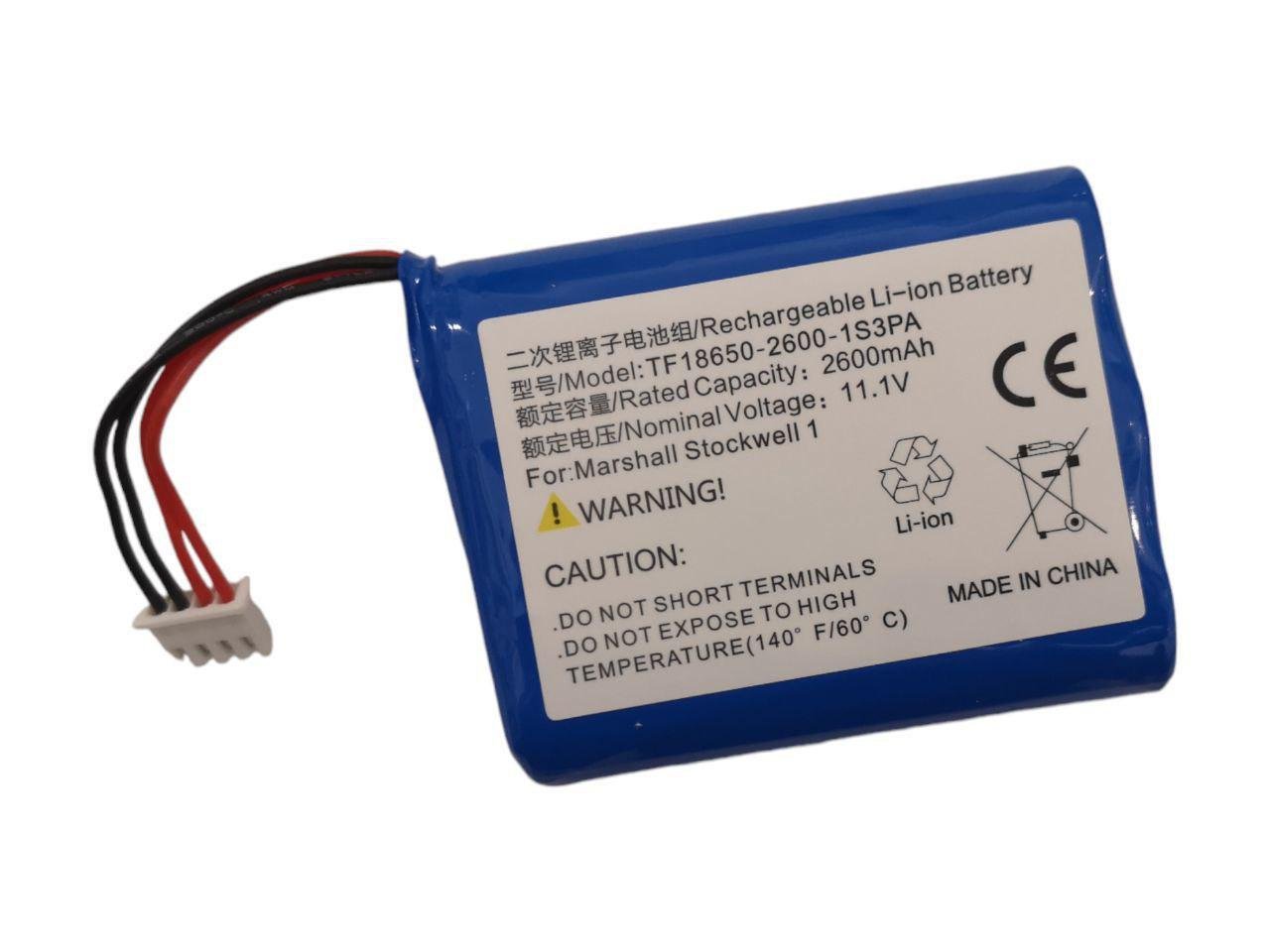 Акумулятор для Marshall Stockwell TF18650-2200-1S3PA 2600 mAh 11,1V (000011237)