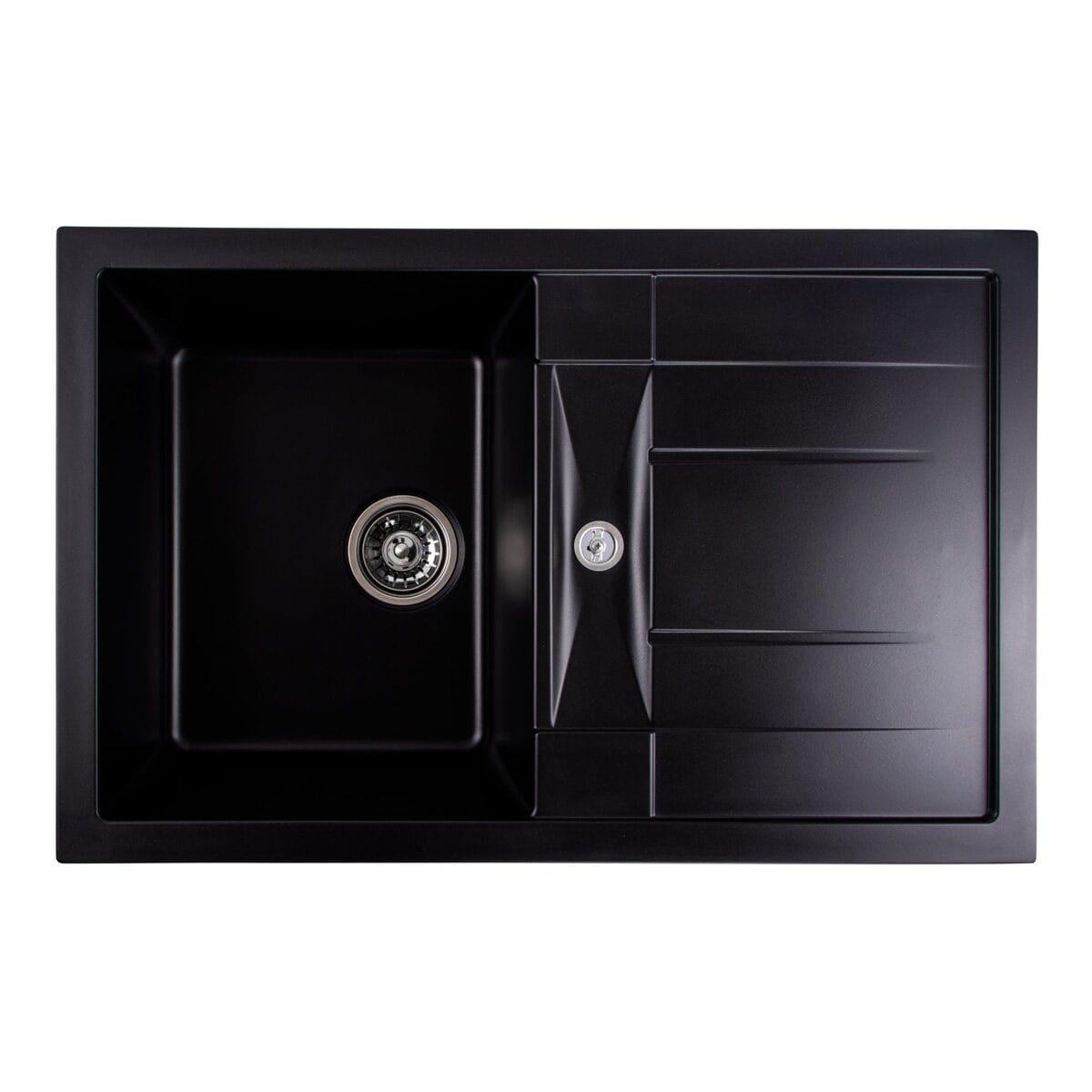 Мойка для кухни гранитная Valeso Troya 780x500 накладная прямоугольная Черный матовый (PLTM-SP000051929) Мойка для кухни гранитная Valeso Troya 780x500 накладная прямоугольная Черный матовый (PLTM-SP000051929)