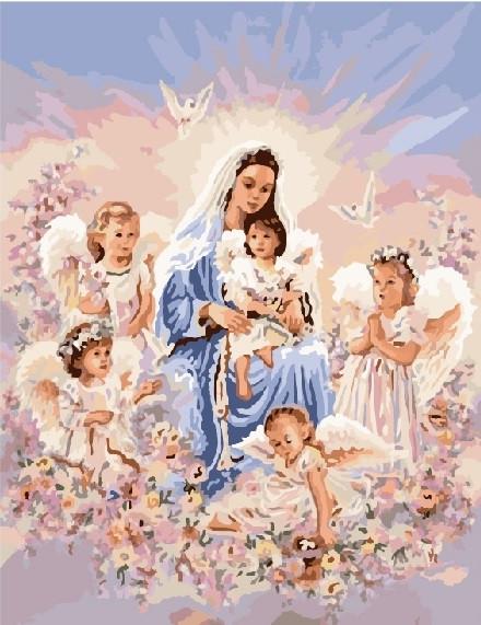 Картина по номерам Brushme Дева и ангелы (GX7401) Картина по номерам Brushme Дева и ангелы (GX7401)