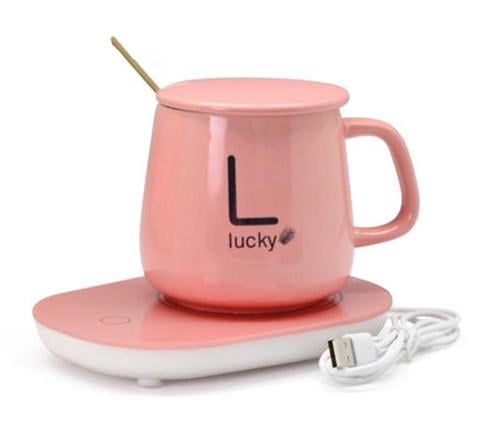 Чашка з підігрівом Stenson YG01317 L 400 мл Pink