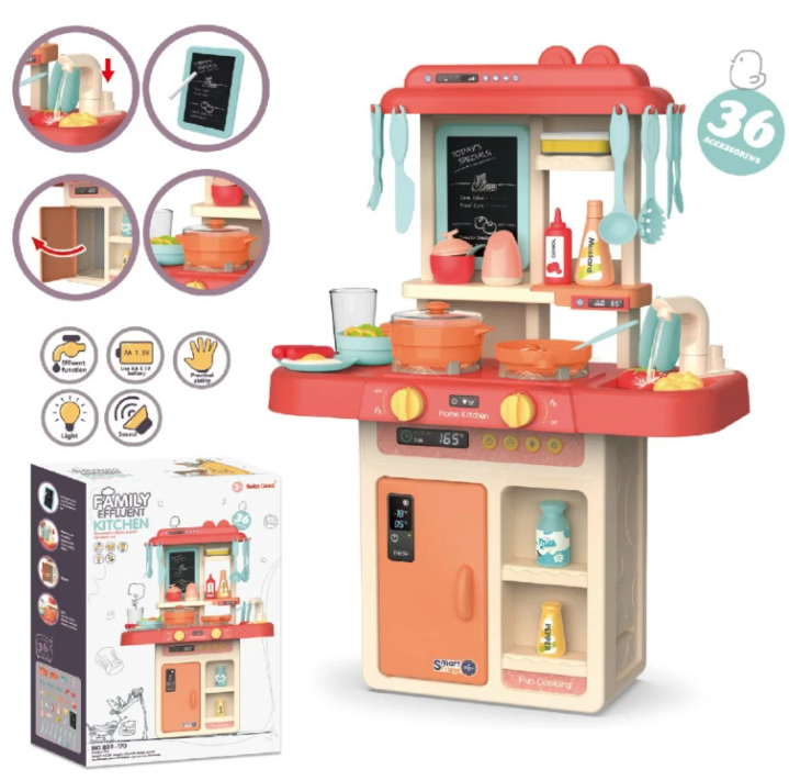 Детская кухня с эффектами воды и пара 889-170 36 предметов Кулинарная Мечта Розовый (2587919228) - фото 3 Детская кухня с эффектами воды и пара 889-170 36 предметов Кулинарная Мечта Розовый (2587919228) - фото 3