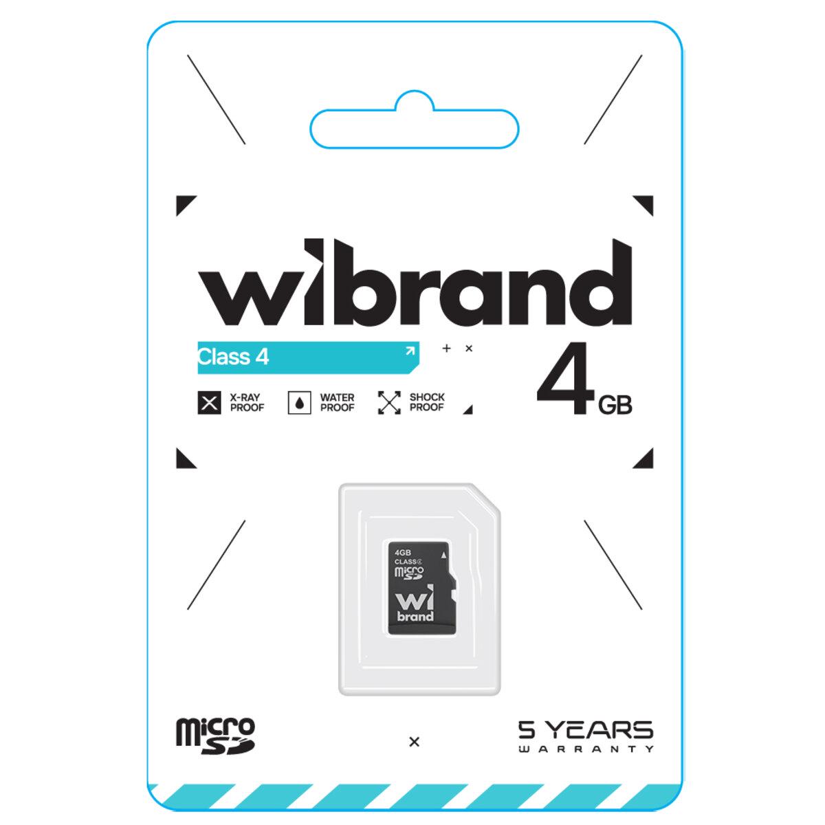 Карта пам'яті Wibrand microSDXC 4 Гб Class 4 Black (WICDC4/4GB) - фото 2