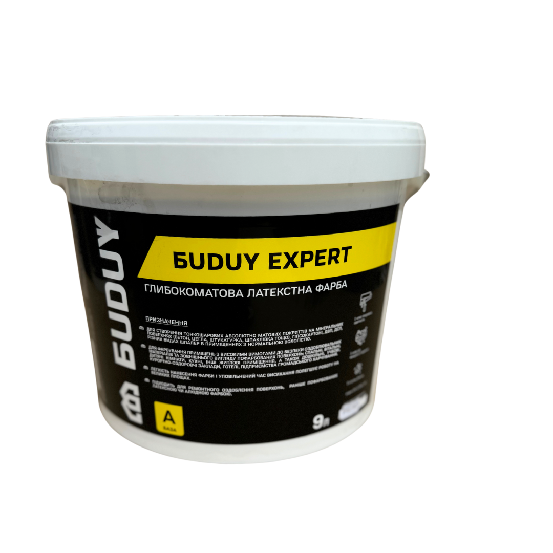Краска латексная глубокоматовая BUDUY EXPERT для стен и потолка внутренние работы 10 л Белый