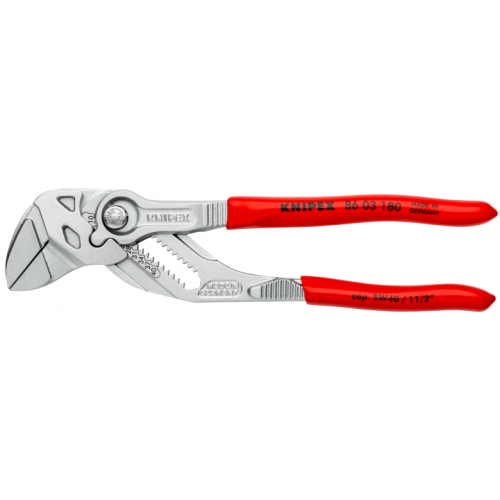 Клещи переставные с гаечным ключом KNIPEX 180 мм (86 03 180)