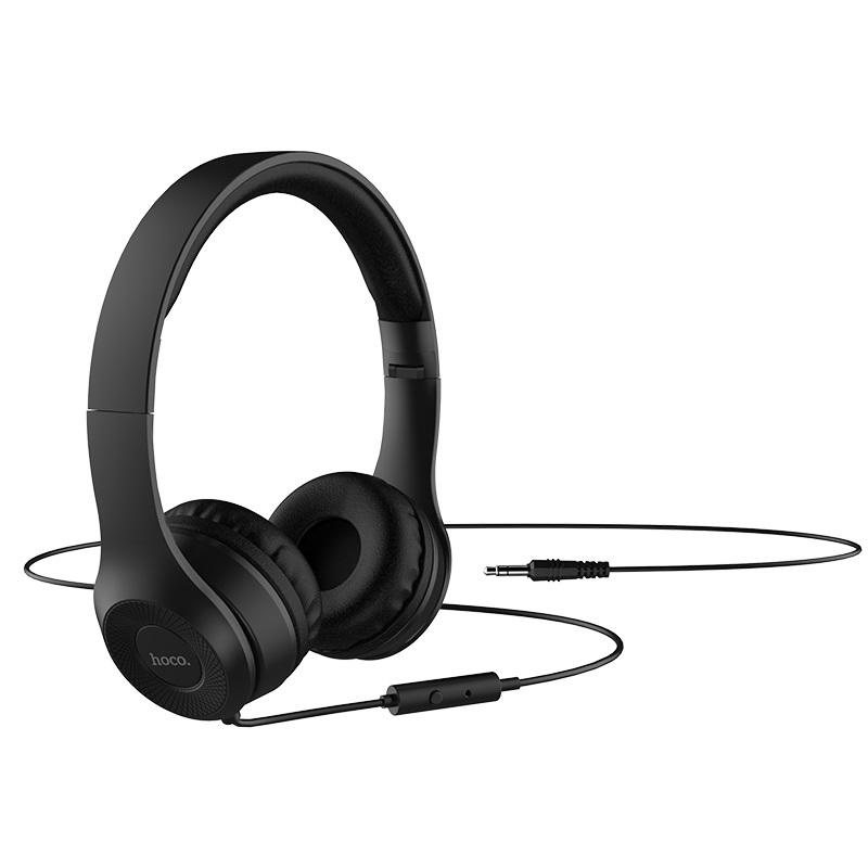 Наушники Hoco W21 Graceful charm wire control headphones Black