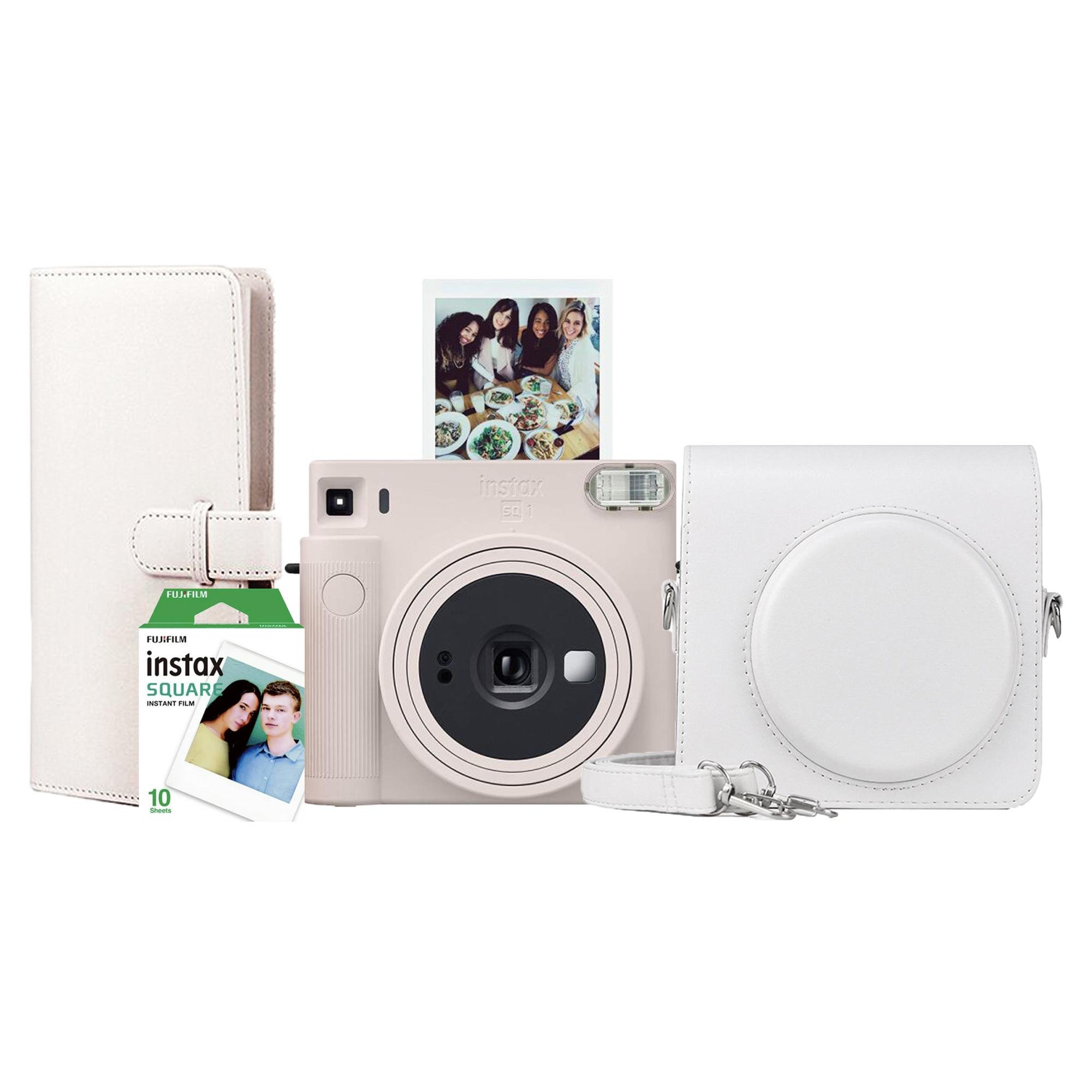 Камера моментальной печати Fujifilm Instax Square SQ 1 + Чехол + Фотоальбом + Фотопленка 10 шт. White