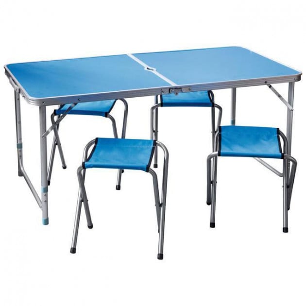 Стол раскладной + 4 стула Folding-table в чемодане Синий (zhs0386)