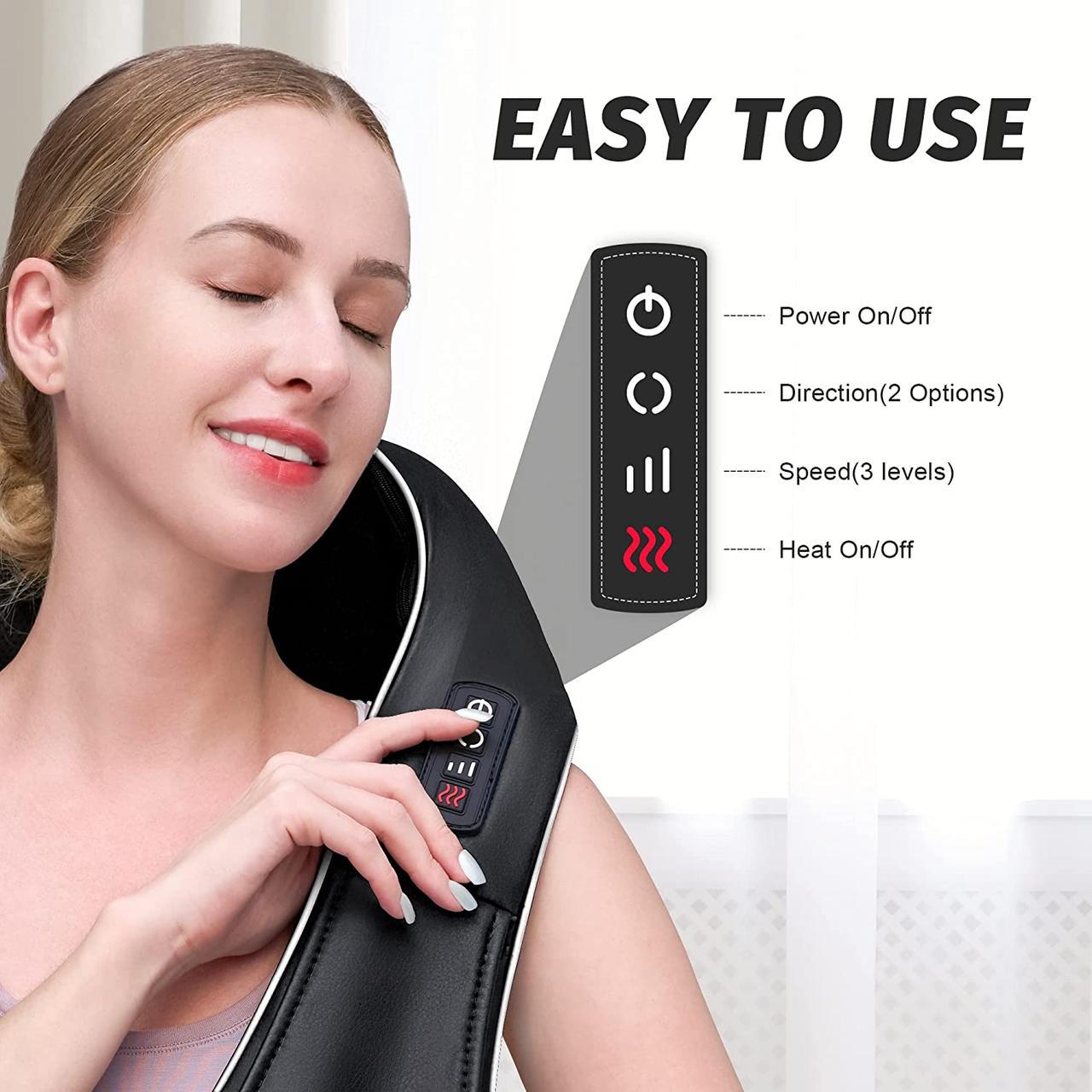Массажер Alljoy Electric Deep Tissue 3D для спины и шеи шиаца с подогревом (7329217) - фото 2