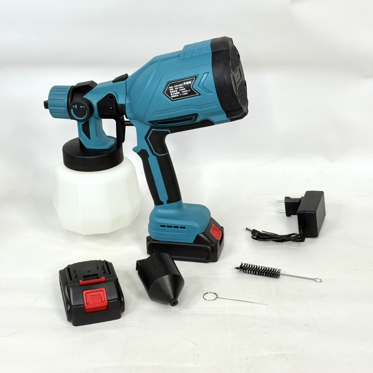 Краскопульт аккумуляторный беспроводной с 2 аккумуляторами для покраски стен мебели и заборов 800 мл Синий (LY-826-Blue)