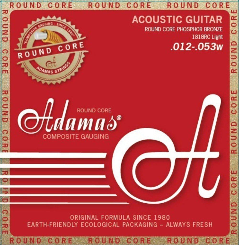 Струни для акустичної гітари Adamas Round Core Phosphor Bronze 1818RC 12-53w (G-664603)