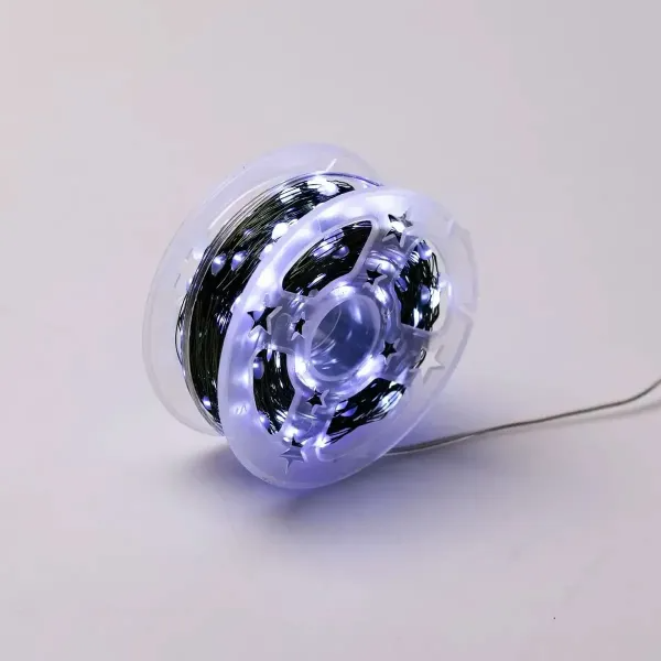 Гирлянда Роса нить с пультом 500 LED 50 м от сети зеленый провод Белый - фото 10