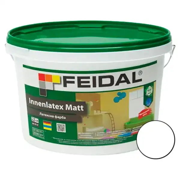 Краска Feidal Innenlatex Matt база А латексная для внутренних работ матовое покрытие 2,5 л Белый (1814983693)