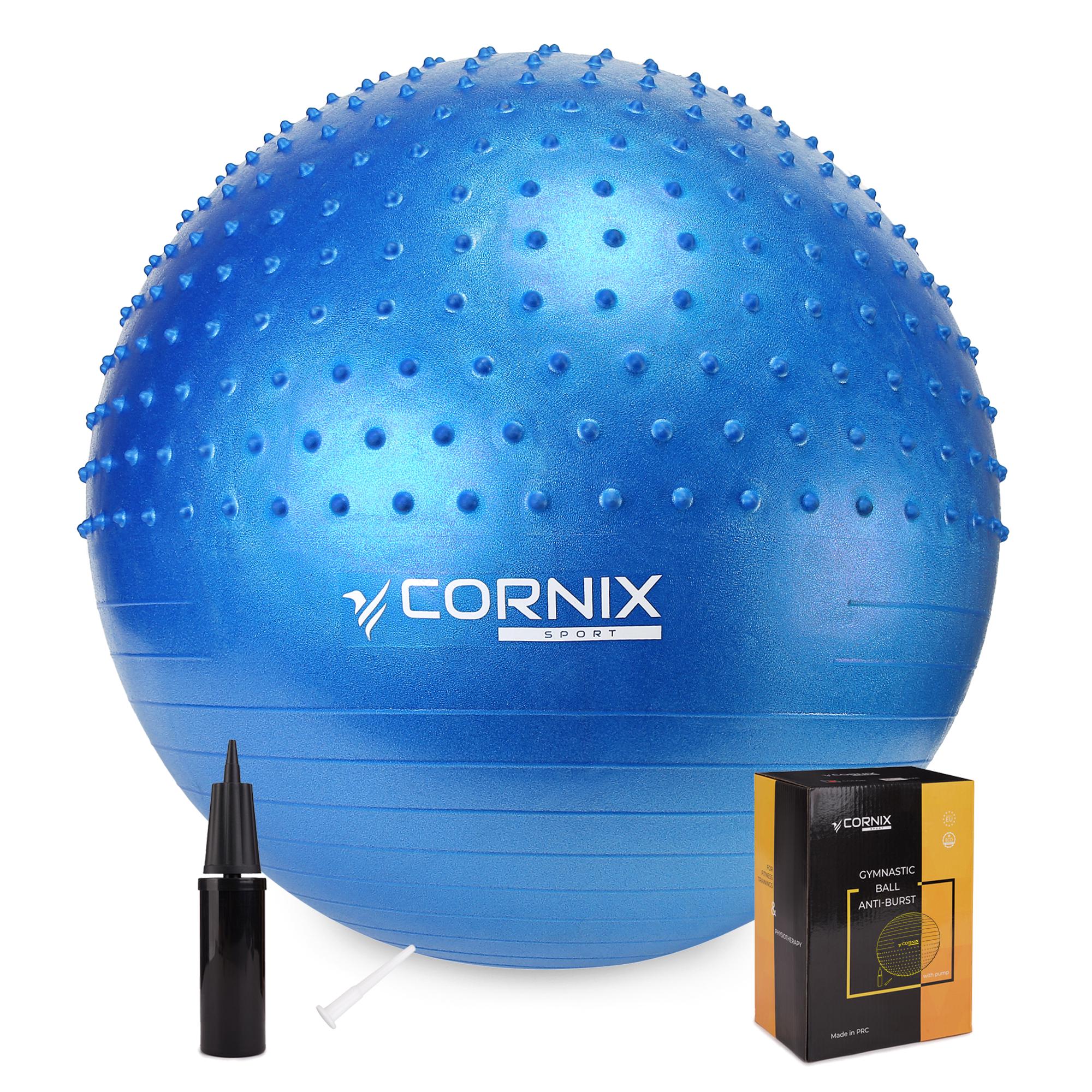 Фитбол для фитнеса полумассажный Cornix Anti-Burst XR-0459 55 см Blue