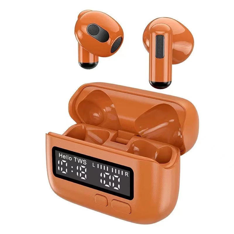 Наушники беспроводные BPG Retro Back Clip Portable TWS 1990 Bluetooth с кейсом Оранжевый