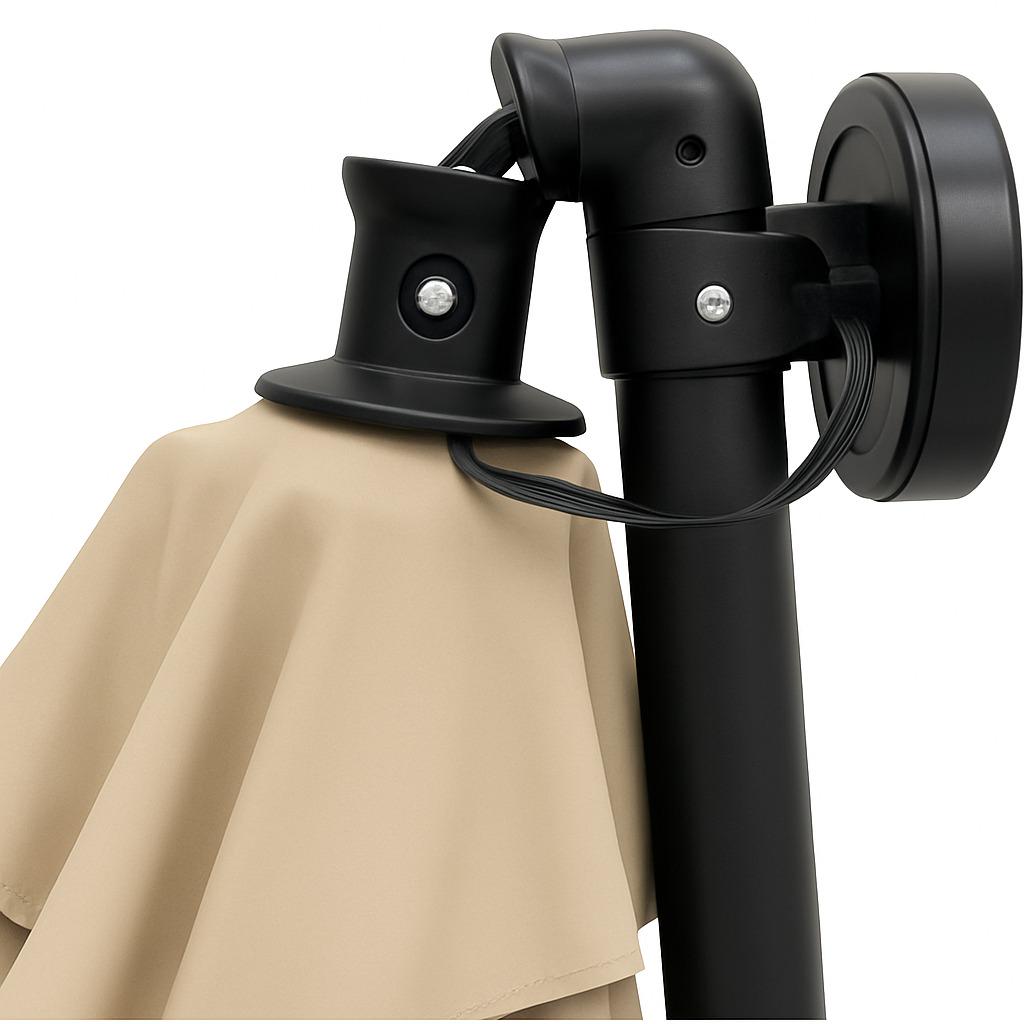 Парасолька садова WCG з LED підсвічуванням з чохлом 3,5 м Бежевий - фото 2