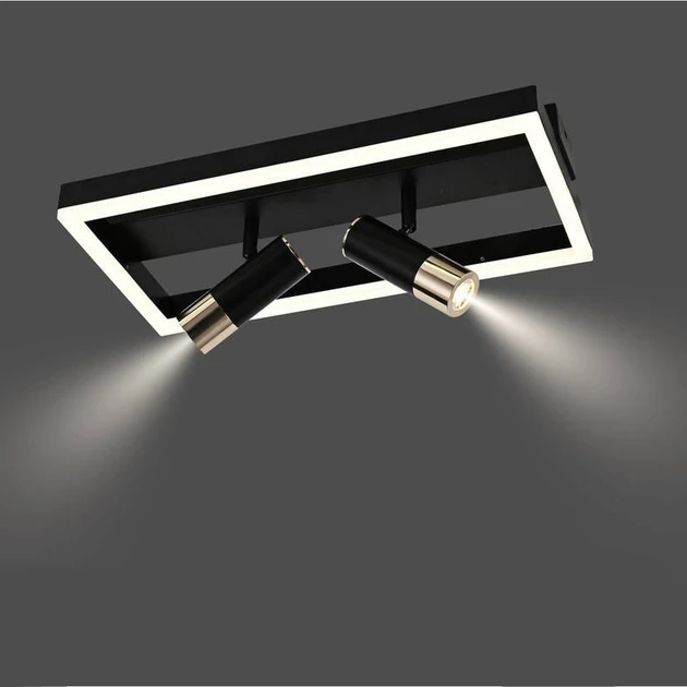 Люстра потолочная светодиодная 2216044/3 BK+FGD 42W+10W с пультом 3000-6000К Черно-золотистый (2137805322)