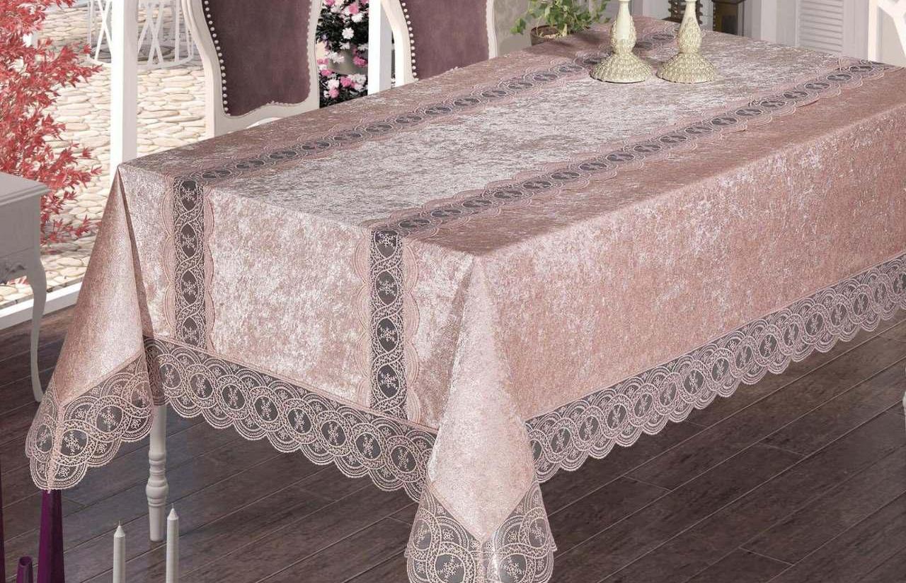 Скатерть велюровая Maison Royale 160x300 Defne Powder (01MR34P160300K03)