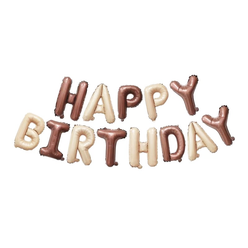 Буквы фольгированные Happy Birthday Мокко (29005512)