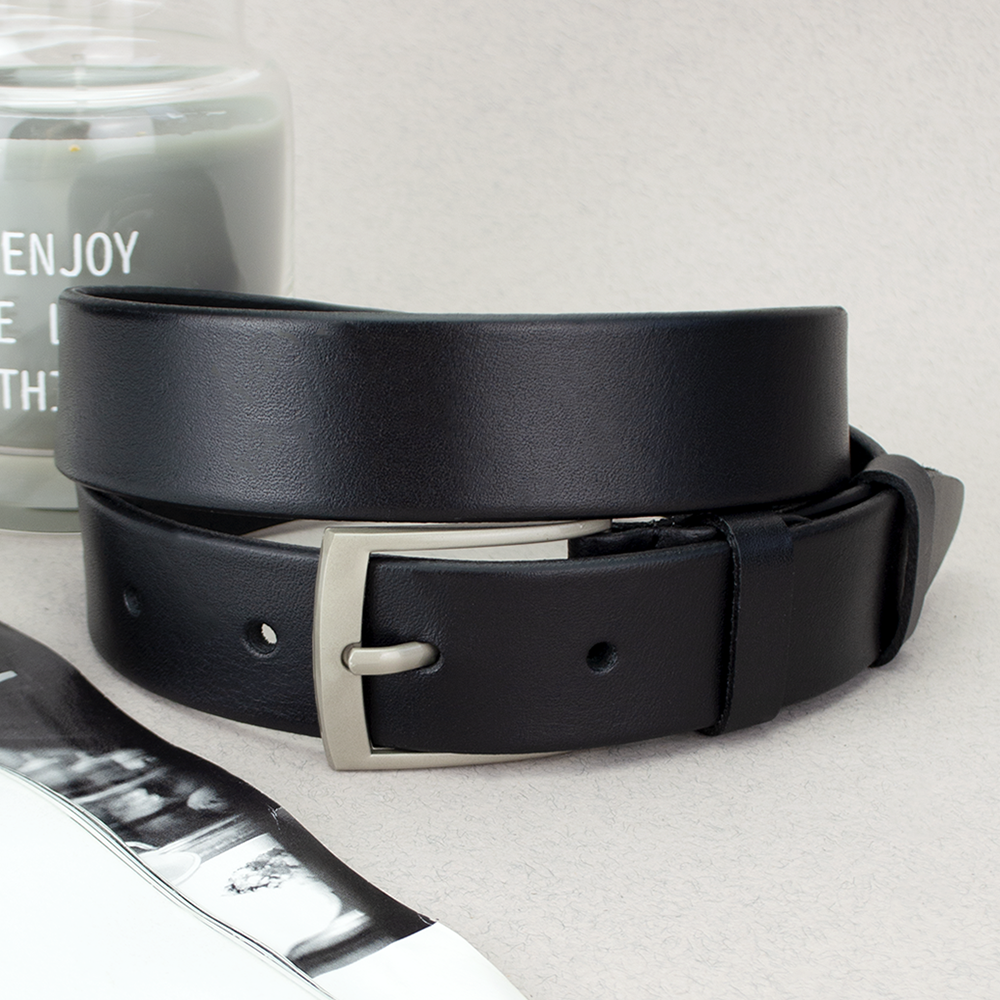 Ремень кожаный JK-3010 85 см Черный Ремень кожаный JK-3010 85 см Черный