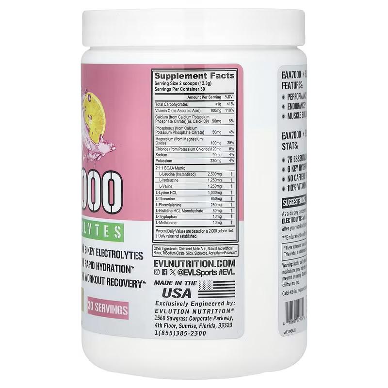 Амінокислоти Evlution Nutrition EAA 7000 Electrolytes Pink Lemonade 369 г - фото 2