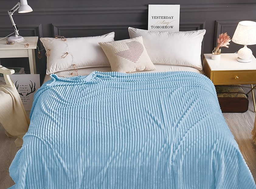 Плед TAGtextil велсофт Голубой 200х220 см (ALM1932)