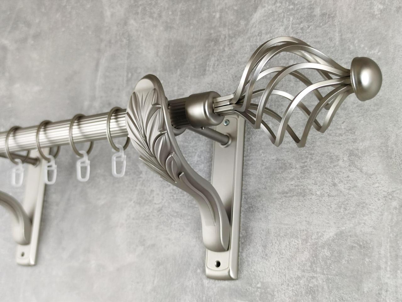 Карниз MStyle металлический для штор однорядный Арезо 25 мм рифленый 200 см Сатин (5011386)