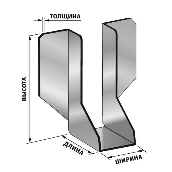 Наконечник балки бруса відкритий Spec 80x150x85x2 мм (3MU006100801508520) - фото 2