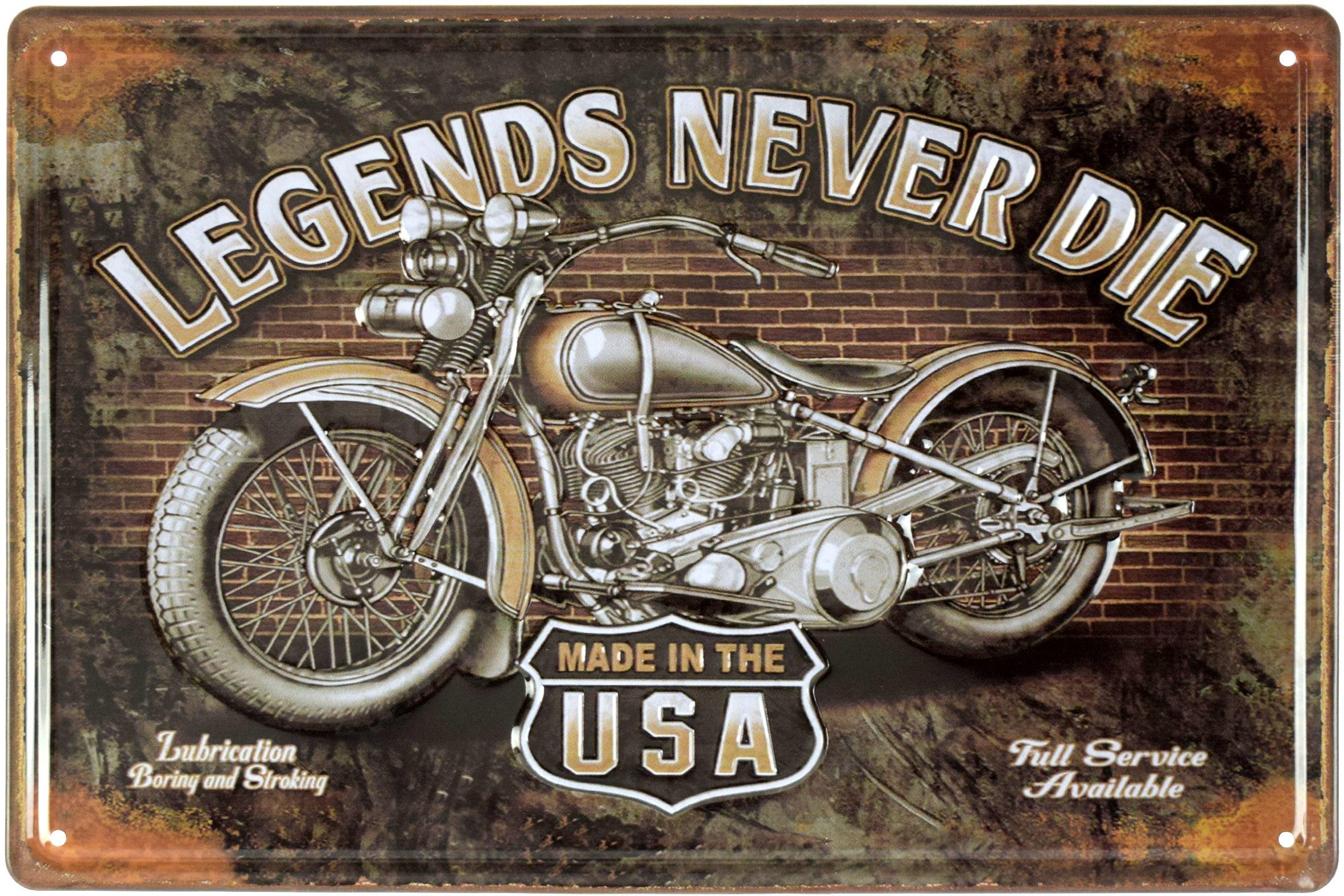 Табличка металлическая Легенды Никогда Не Умирают/Legends Never Die 20x30 см Табличка металлическая Легенды Никогда Не Умирают/Legends Never Die 20x30 см