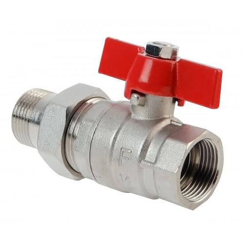 Кран кульовий Ferro Normal KS3 1" ВЗ з американкою метелик (270873)