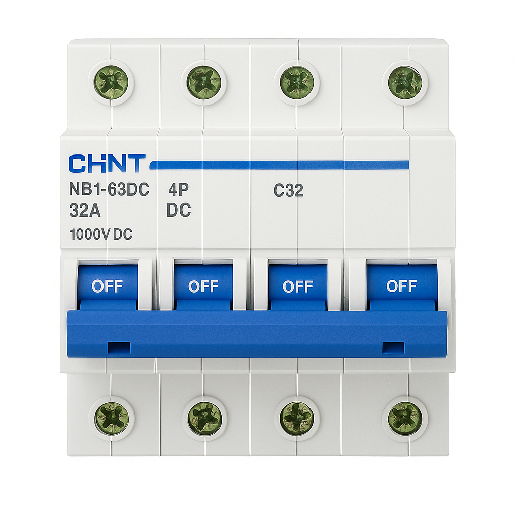 Автоматический выключатель постоянного тока CHINT NB1-63DC 4P-32A (29726052)