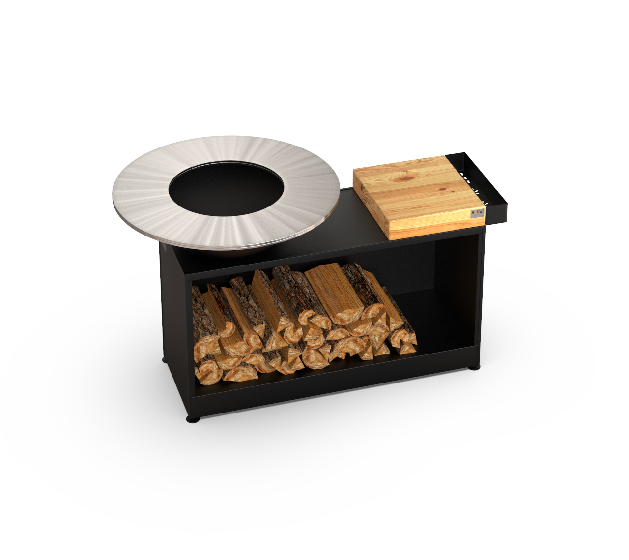 Гриль-мангал барбекю з великою відкритою тумбою Smoke House Holla Grill Black Wide (600002) - фото 3