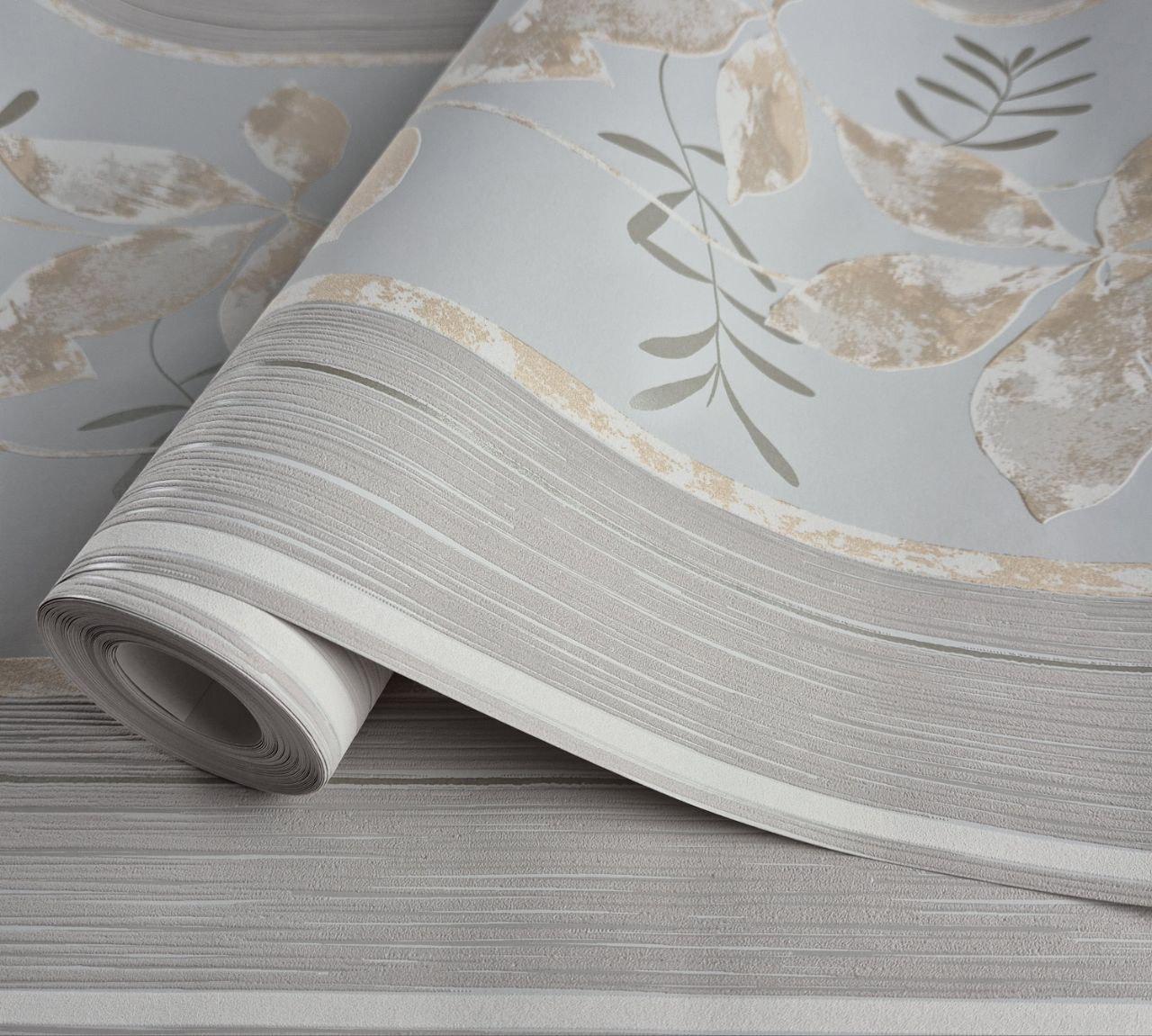 Обои виниловые на флизелине для спальни/гостиной/коридора Marburg 56745 0,53х10,05 м Бежево-серый с голубым оттенком (2785922071)