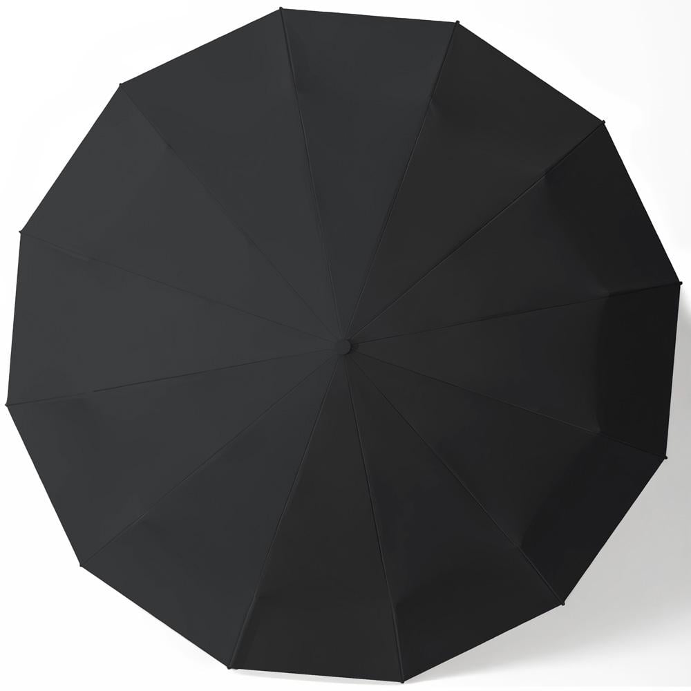 Парасолька автоматична двошарова від дощу і сонця LOSSO Elite 105 см Чорний (526301989) - фото 3