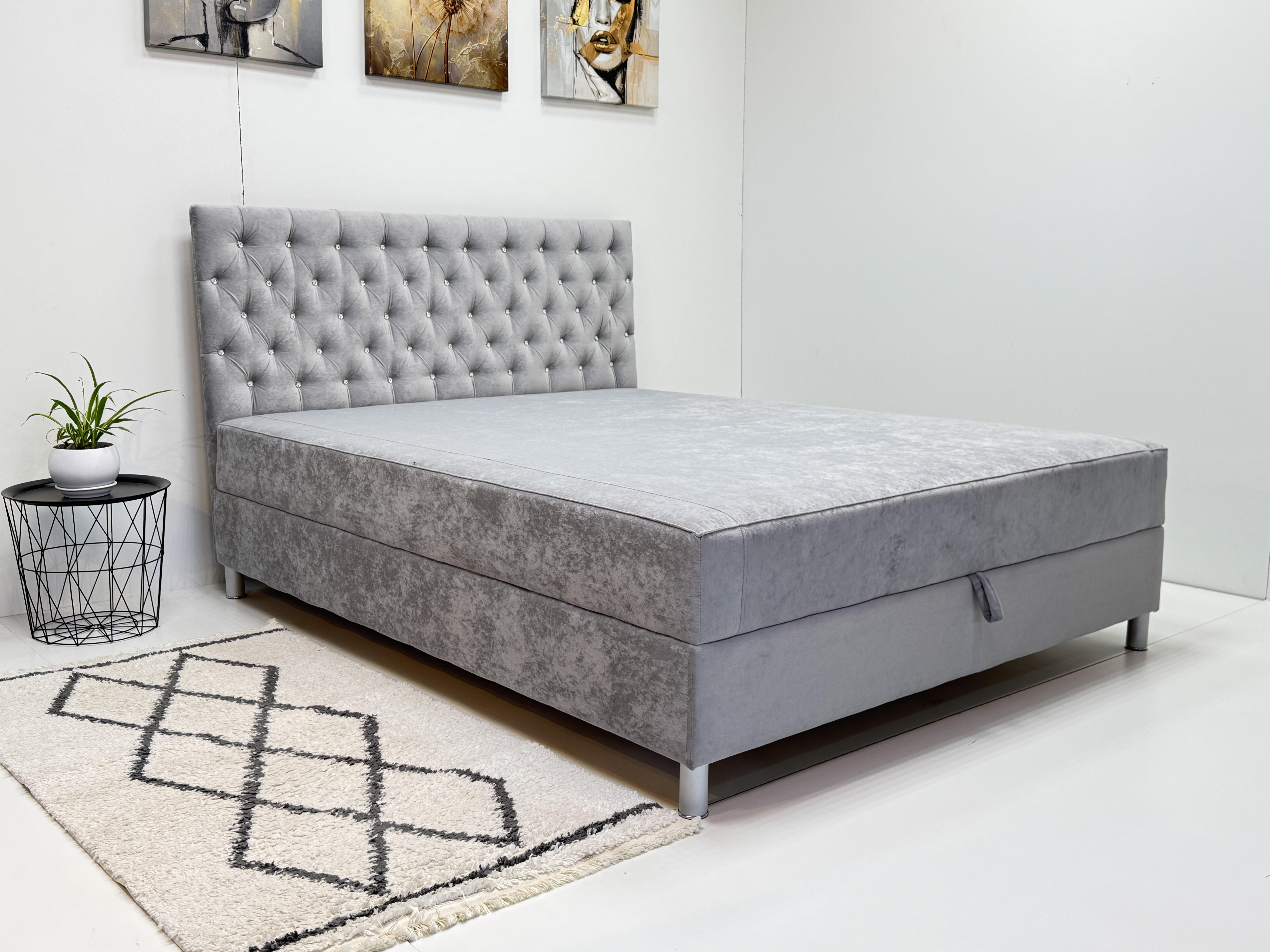 Кровать с матрасом Елена 205х160 см Серый