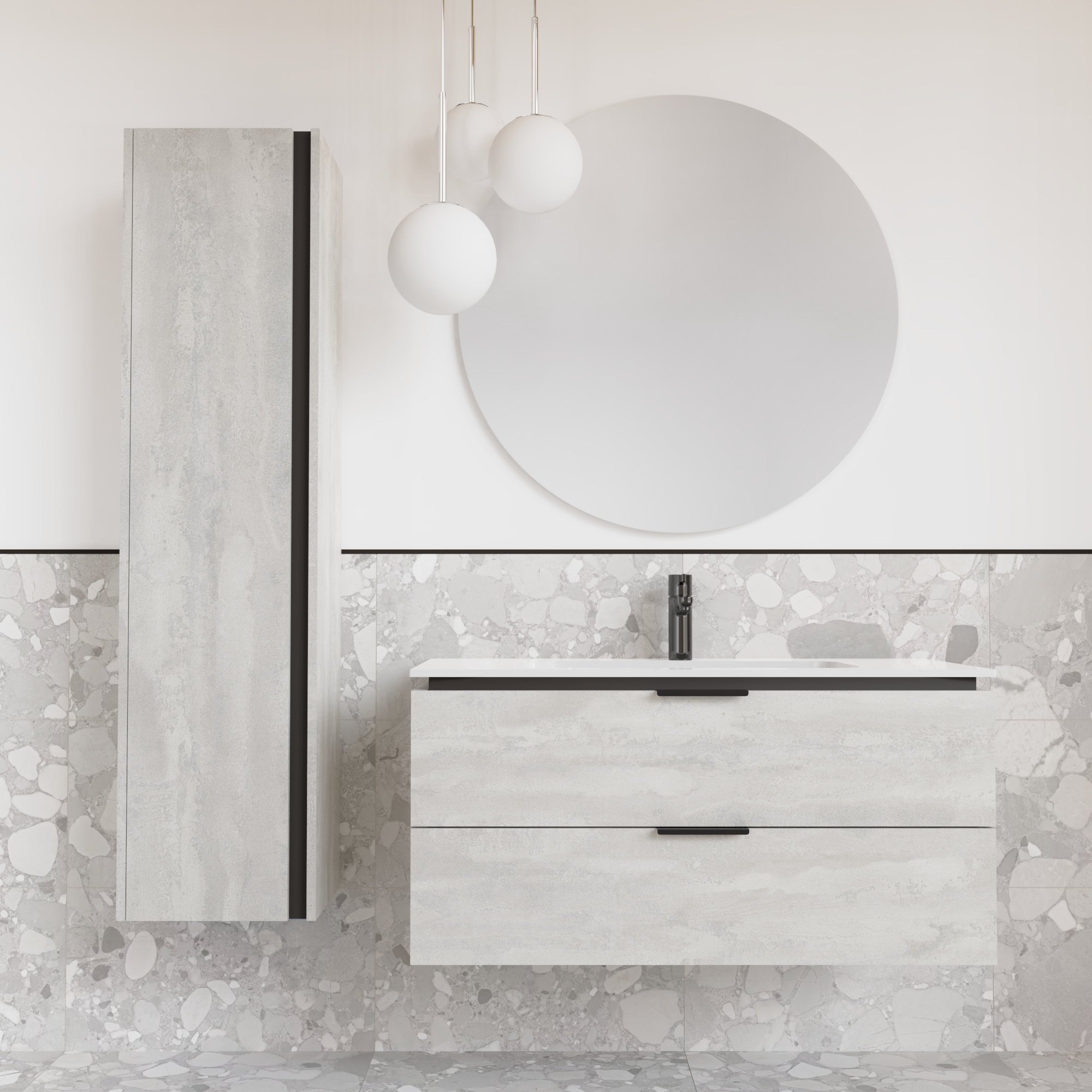 Тумба підвісна з раковиною MVK Vostok Icon 100 В2 1000х450х530 мм Бетонний камінь (p2100bt) - фото 4 Тумба підвісна з раковиною MVK Vostok Icon 100 В2 1000х450х530 мм Бетонний камінь (p2100bt) - фото 4