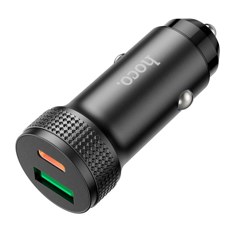 Адаптер автомобільний Hoco Level car charger Z49B USB/Type-C Чорний