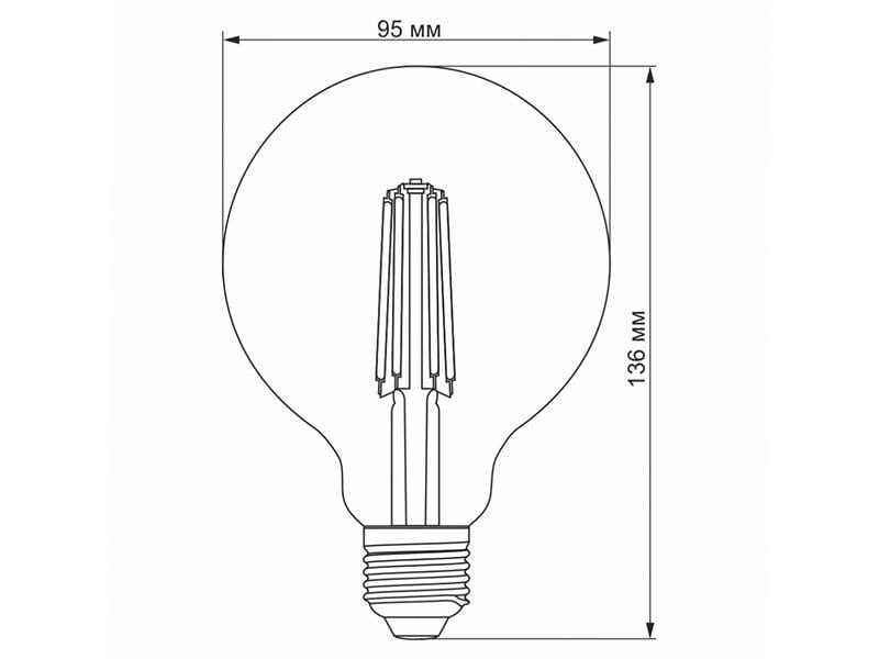 Светодиодная лампа Videx G95FD Filament диммерная 7W E27 4100K (VL-G95FD-07274) - фото 3