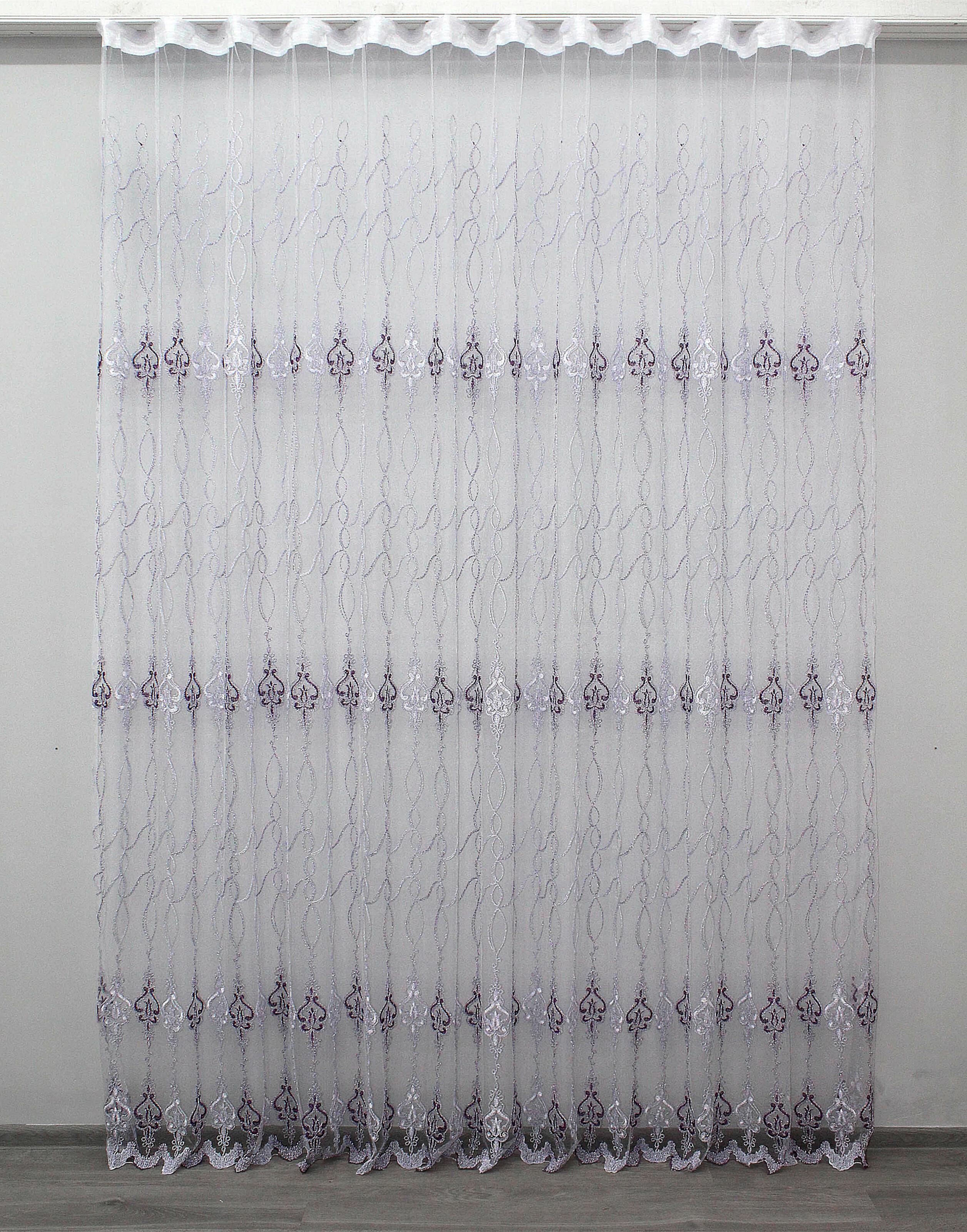 Тюль VR-Textil 1195т Kort ADOR фатин с люрексовой нитью 300х270 см Сиреневый/Серебристый (40-964)