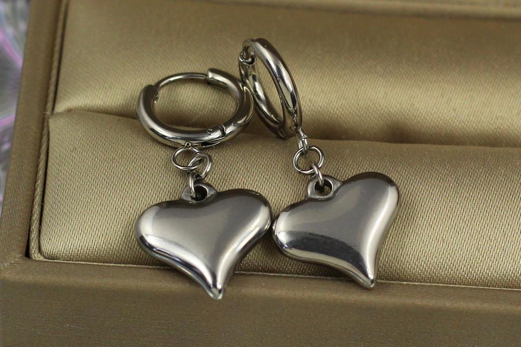 Серьги Xuping Jewelry Валентинка 2 см Серебристый (1870593345)