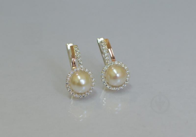 Серебряные серьги Sil с жемчугом 104s-1 Белый (Sil-912)