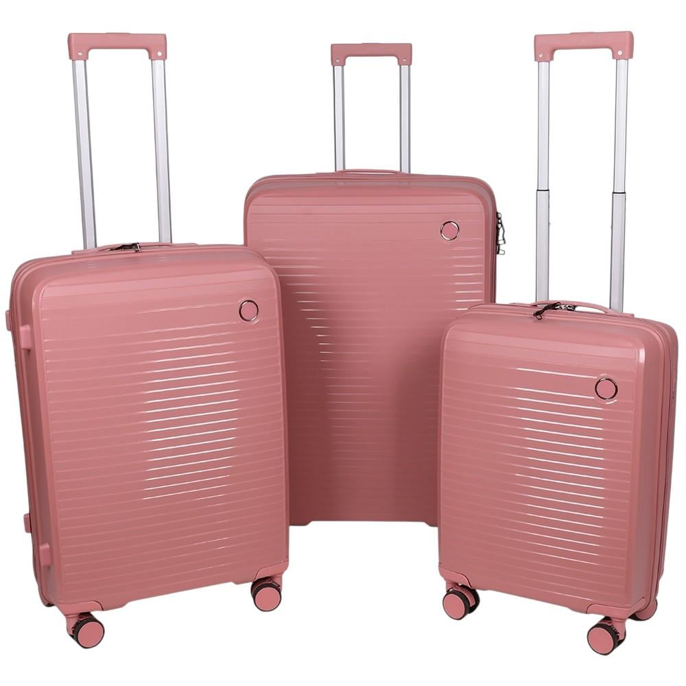 Набор чемоданов для путешествий R42141-P из полипропилена 3 шт. 20/24/28" с TSA замком Пудровый (34063598)