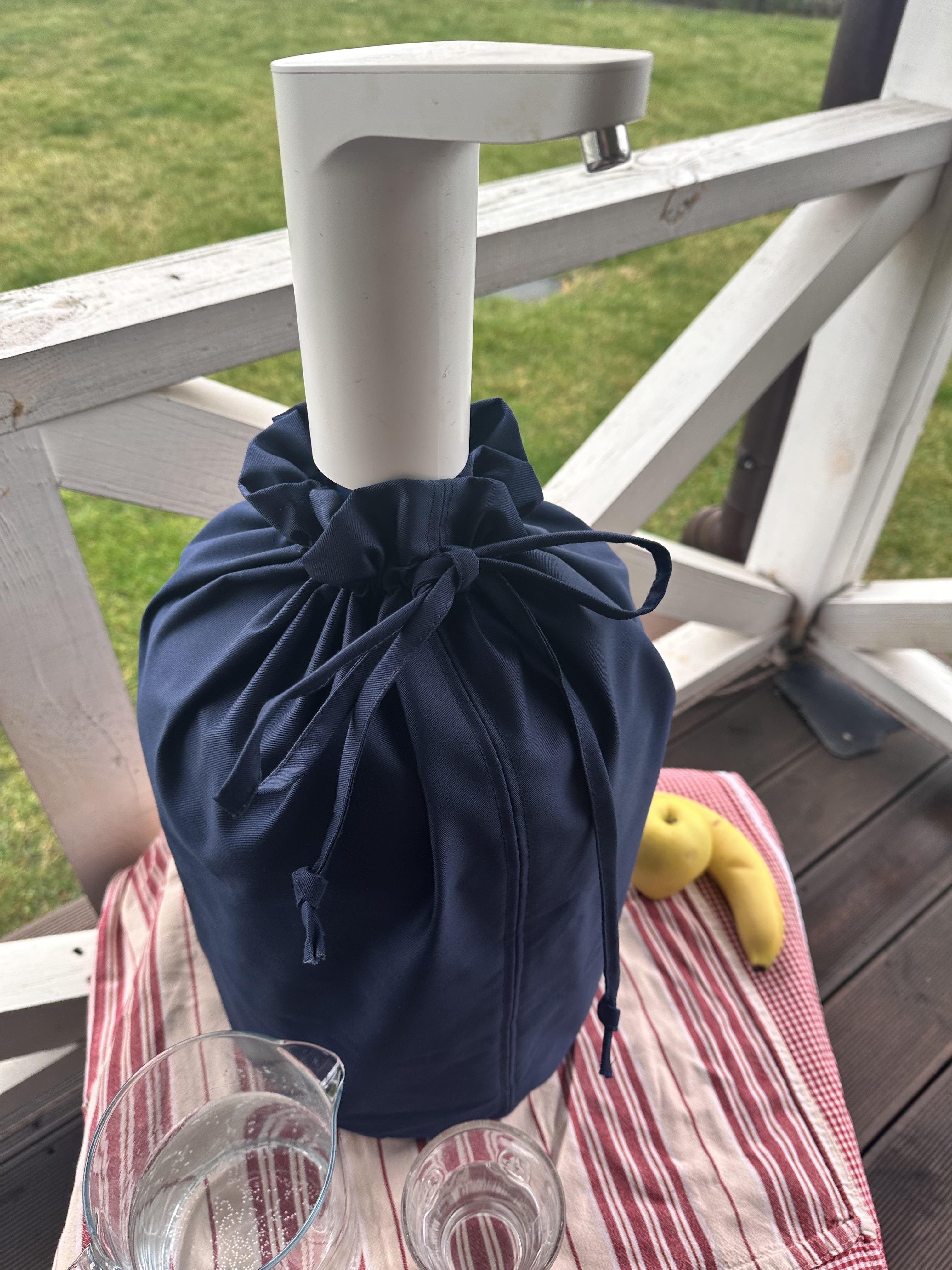 Чохол текстильний котоновий однотонний на пластиковий бутль 19 л Темно-cиній - фото 4 Чохол текстильний котоновий однотонний на пластиковий бутль 19 л Темно-cиній - фото 4