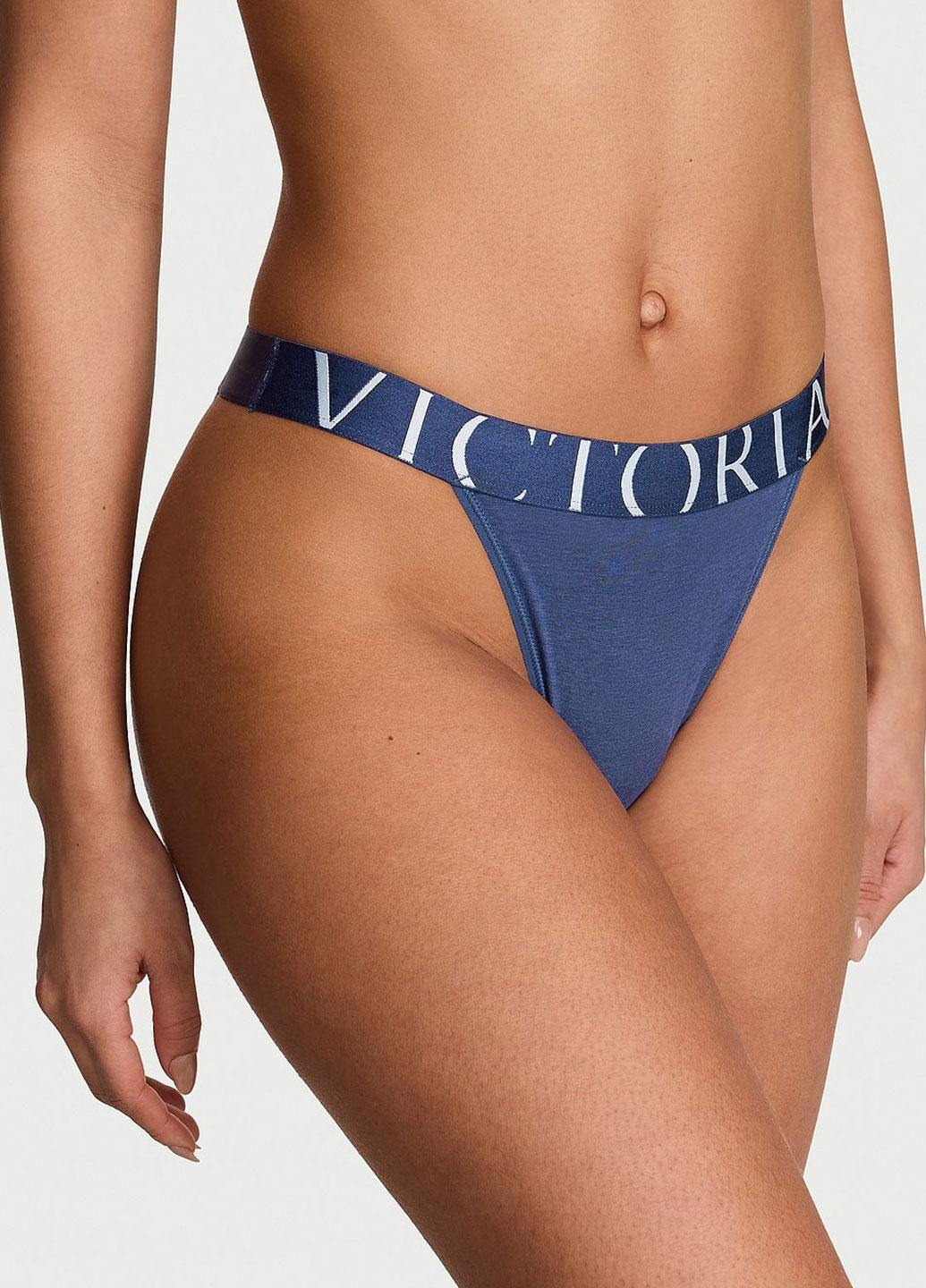 Трусики Victoria's Secret Exploded Logo Cotton 90s Brief S Синий (1440000434226QD2S)