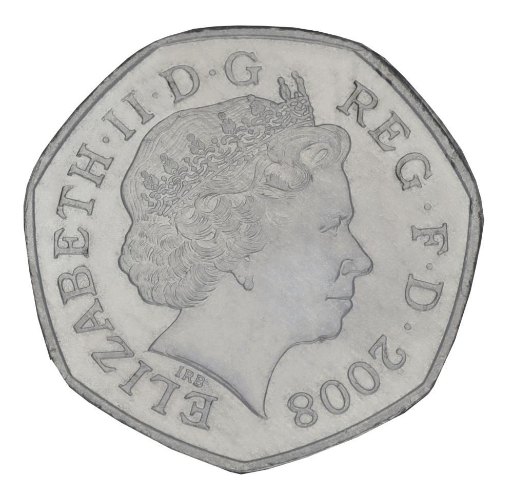 Коллекционная монета Великобритания 50 пенсов 2008 AU-UNC (М20960)