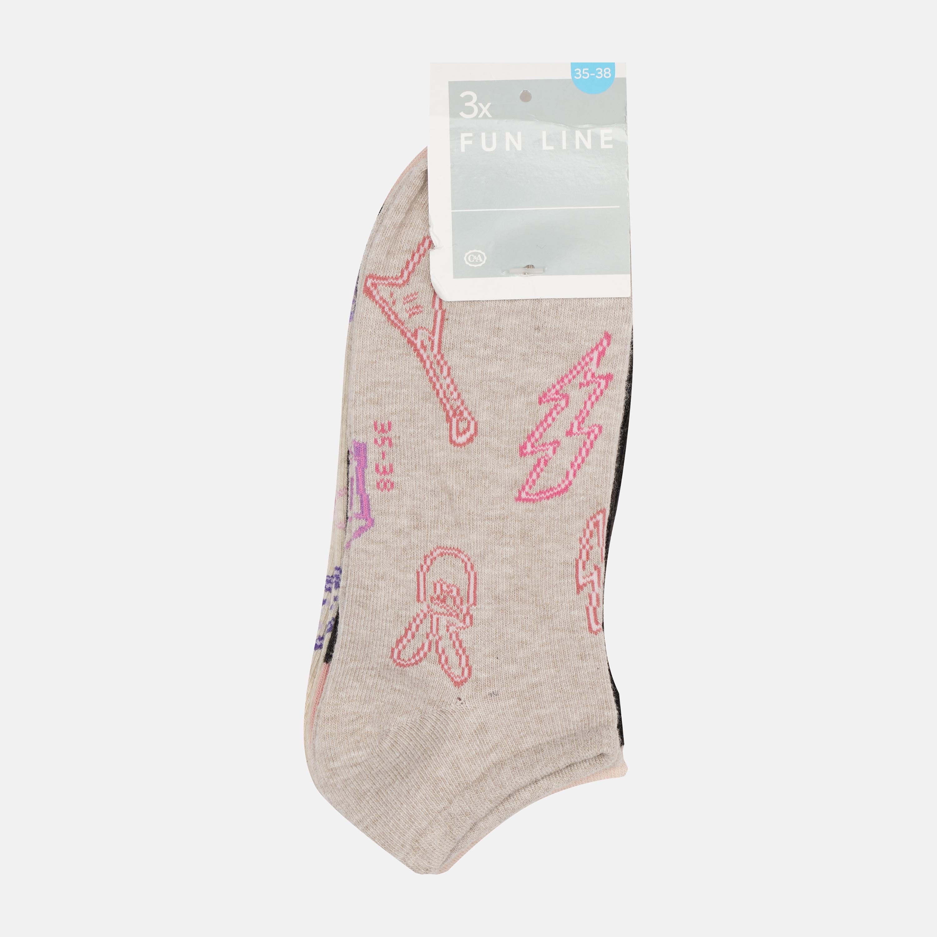 Шкарпетки C&A принт 3 пари р. 39-42 Бежевий (2240179840600)